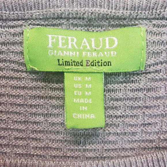 Gianni Feraud Limited Edition Mens Gray Textured Knit Crewneck Sweater M - Picture 3 of 12